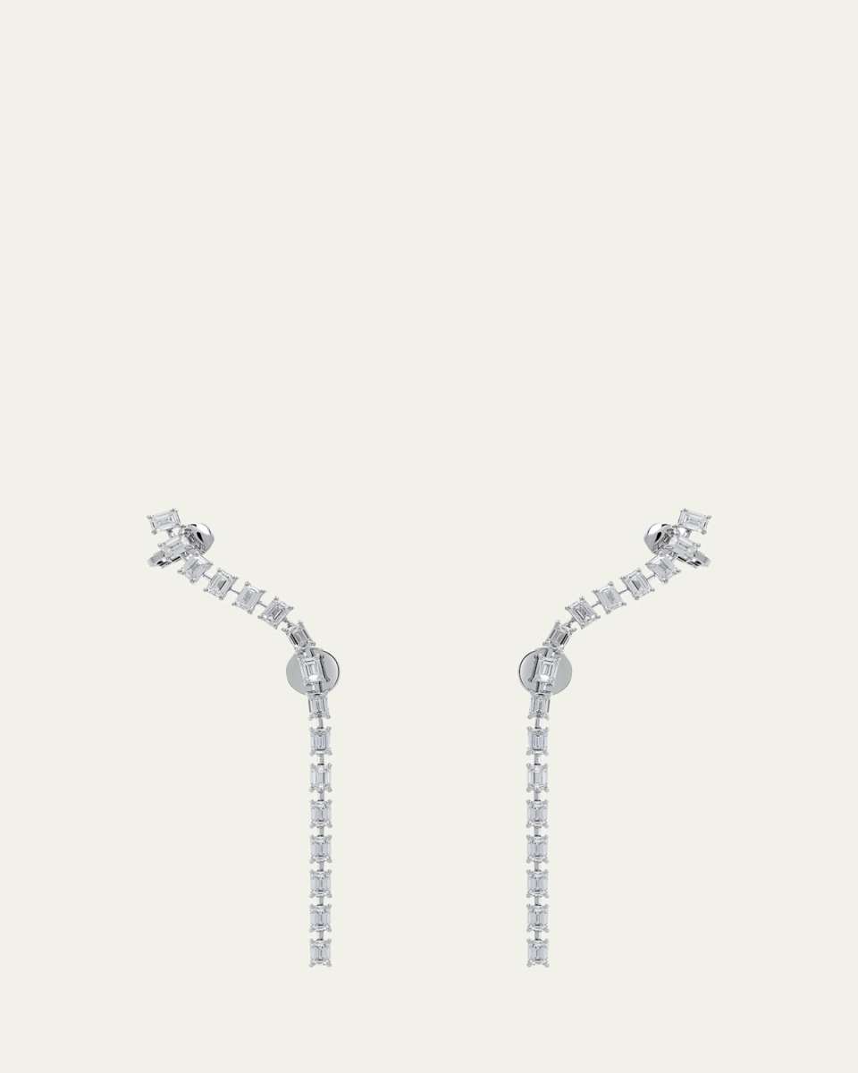Scala Dancing Diamond Climber Earrings in 18K White Gold